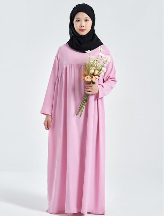 DZ05 Muslim Casual Doll Solid Color Dress