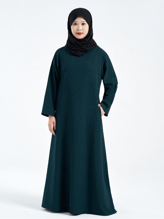 DZ07 Ladies Muslim solid color bottoming casual dress
